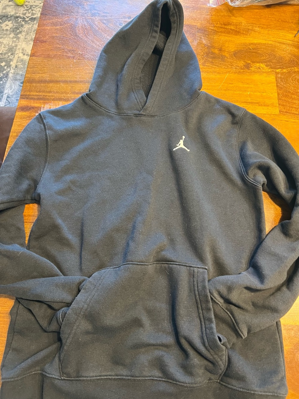 Jordan Black Pullover Hoodie with White Jumpman